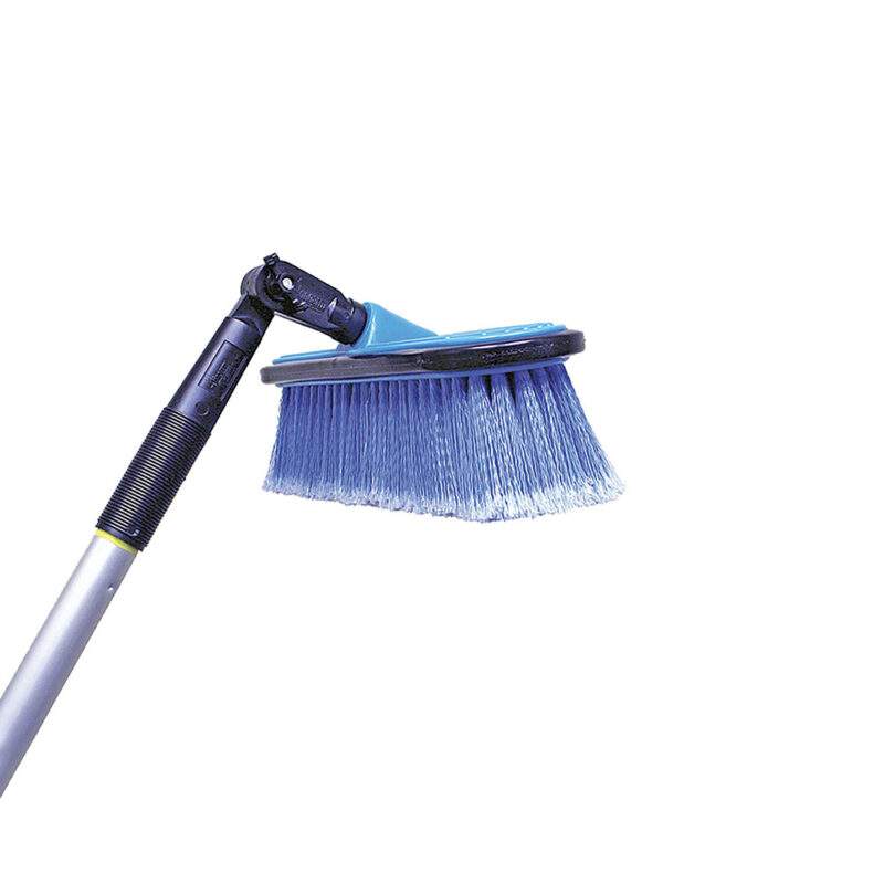 Angle adaptor with a cleaning brush attached