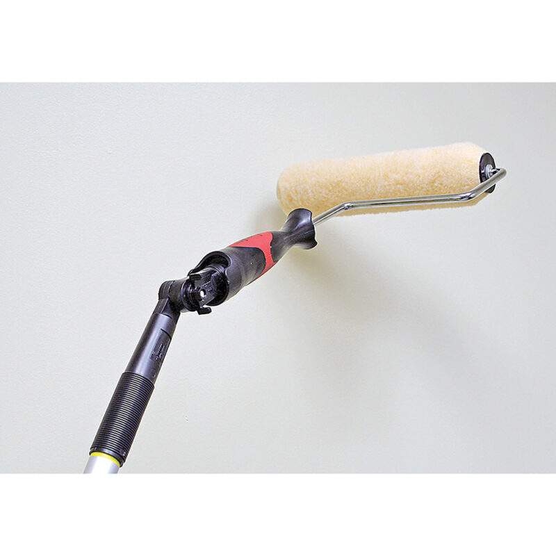 Angle adaptor with paint roller attached
