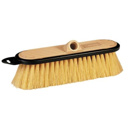 Stiff flow-thru brush.