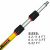 Alumiglass 3-section pole sizes