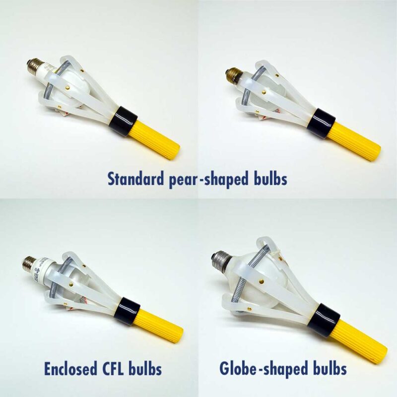 Heavy-duty bulb changer bulb sizes.