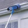 Soft blue flow-thru brush cleaning gutters
