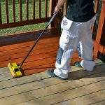 Woodmates Deck Stain Applicator Staining a Deck