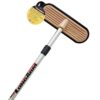 Tele-wash flow-thru pole and deck brush