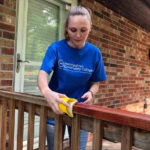 Deck staining with the Contour stain applicator