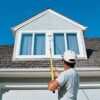 Painting a 2-story home with Alumiglass 3-section extension pole