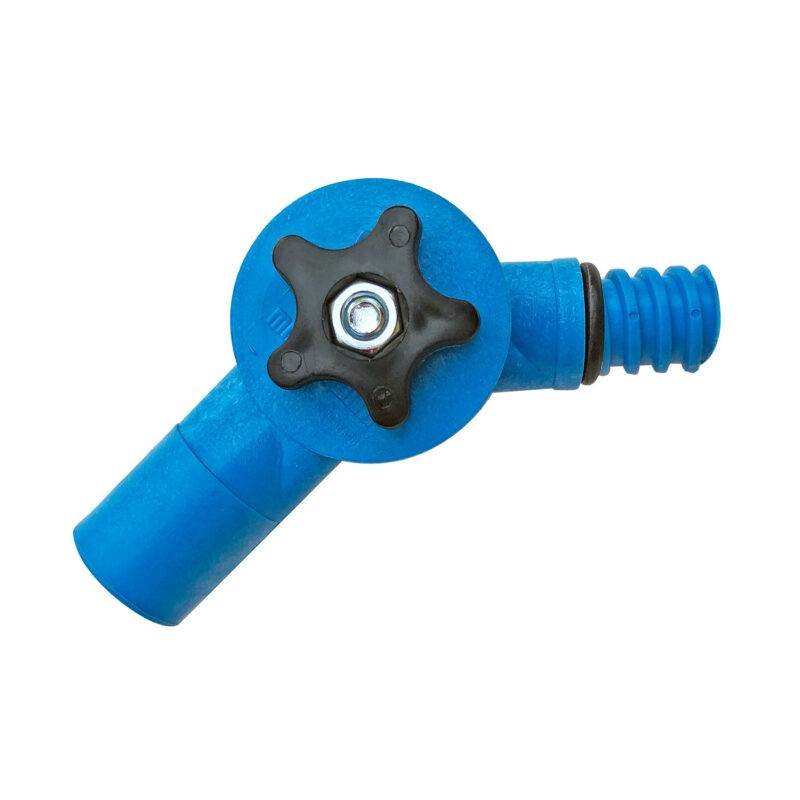 Flow-thru Angle Adaptor is great for cleaning gutters from the ground