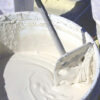 Paint n mud mixer used as a spatula.