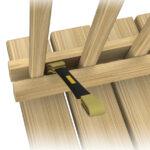 Illustration of Double-end Stain Applicator staining small details on deck railing.