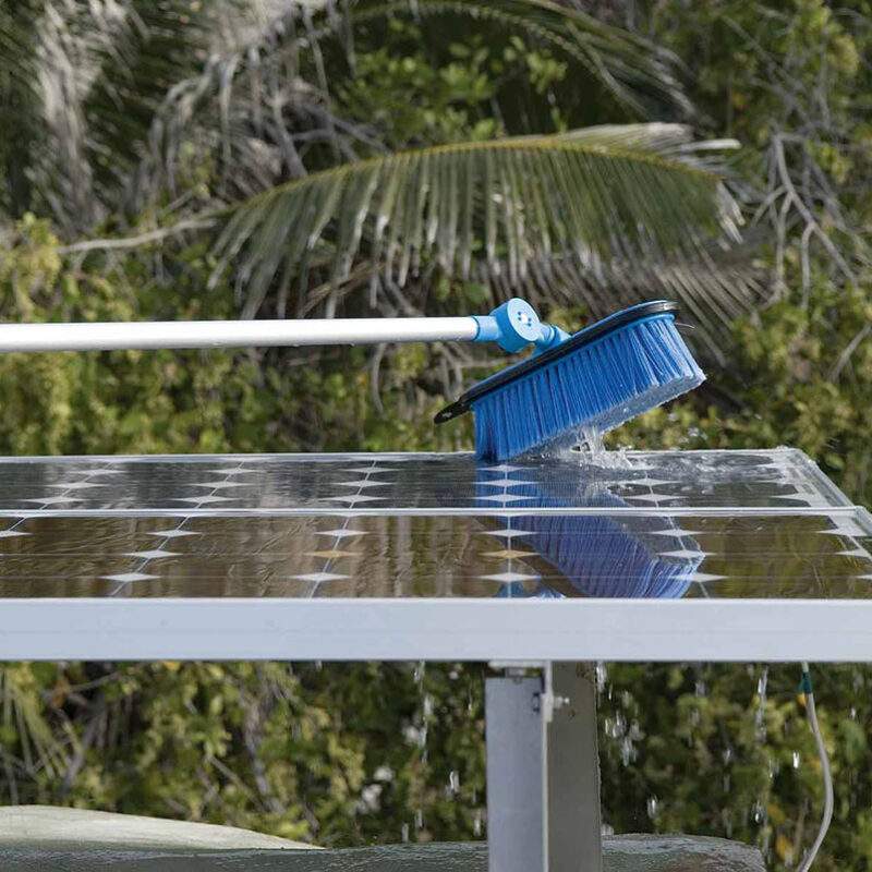 Hydra-Soar with blue brush cleaning solar panels