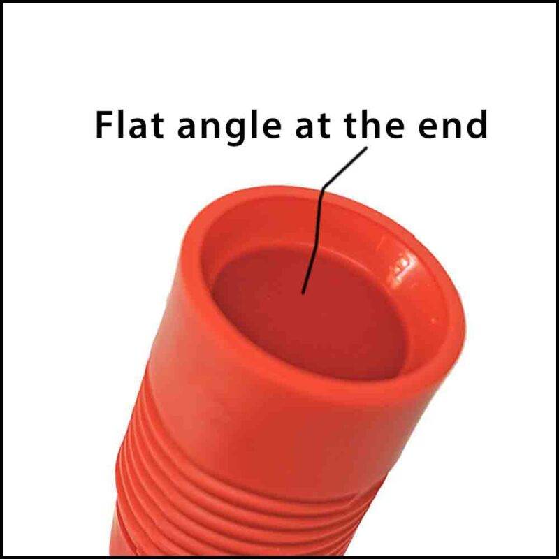 Small red collett showing the flat angle inside